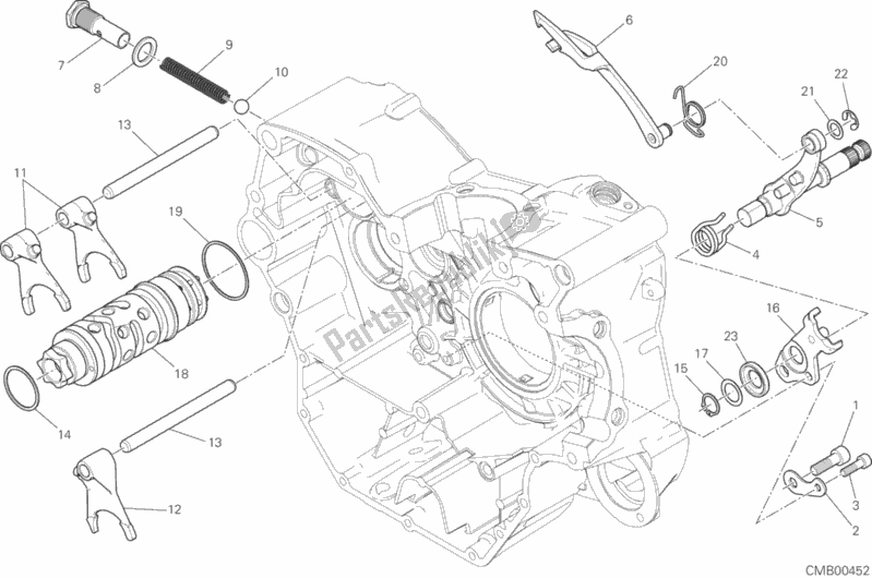 Alle onderdelen voor de Schakelnok - Vork van de Ducati Scrambler Flat Track Brasil 803 2018